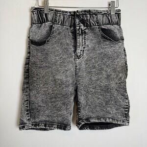 Bamboo Kids Denim Shorts Acid Wash Elastic Waist Size 11 12 90s‎ Vintage